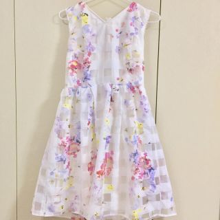 トッコ(tocco)の【2017SS】tocco closet シアーフラワーチェックワンピース(ひざ丈ワンピース)