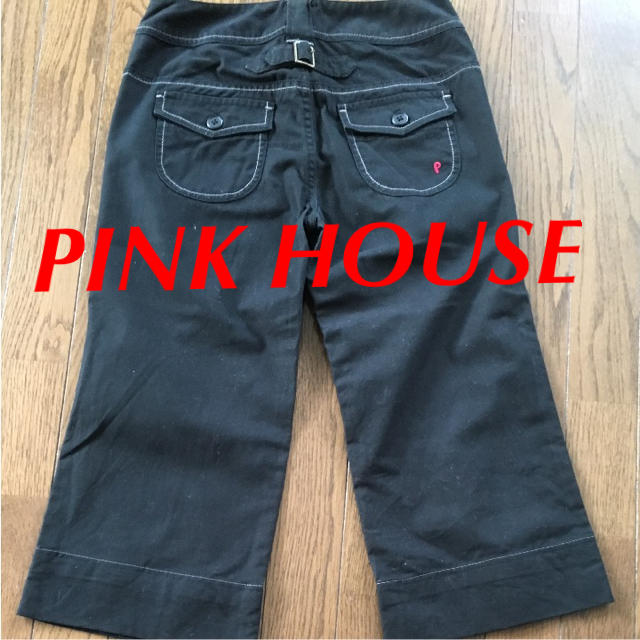 PINK HOUSE(ピンクハウス)のPINK HOUSE パンツ クロップド ブラック S ビジュウ レディースのパンツ(クロップドパンツ)の商品写真