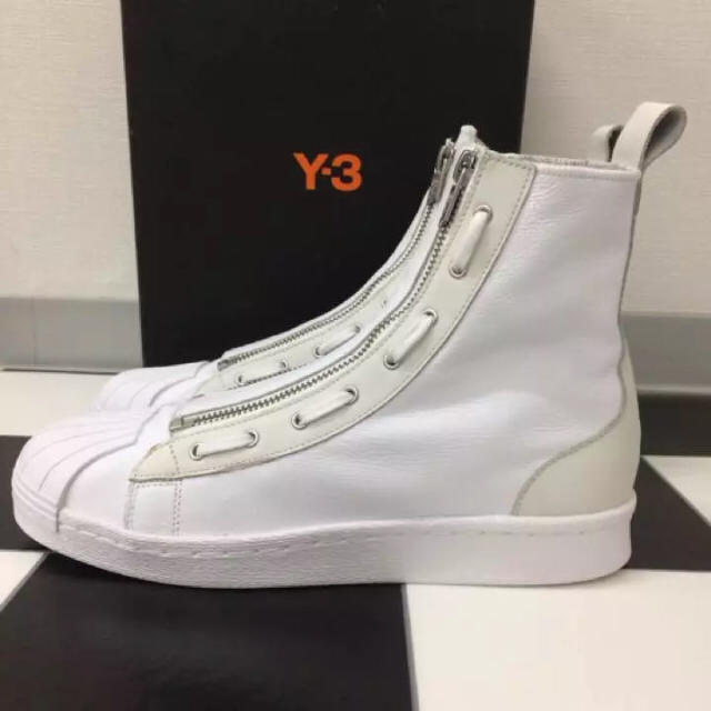 Y-3(ワイスリー)の新品 25cm Y-3 adidas PRO ZIP HI OFF-WHITE メンズの靴/シューズ(スニーカー)の商品写真