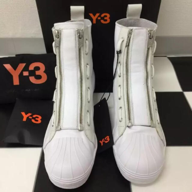 Y-3(ワイスリー)の新品 25cm Y-3 adidas PRO ZIP HI OFF-WHITE メンズの靴/シューズ(スニーカー)の商品写真