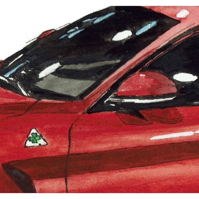 Alfa Romeo(アルファロメオ)のGC-365アルファロメオジュリア限定版画 直筆サイン額装●作家 平右ヱ門 エンタメ/ホビーの美術品/アンティーク(版画)の商品写真