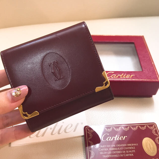 Cartier(カルティエ)のSALE♡カルティエ コインケース マスト レザー ヴィンテージ ボルドー 美品 レディースのファッション小物(コインケース)の商品写真