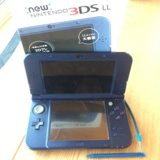 ニンテンドー3DS(ニンテンドー3DS)の！用　new3ds LL メタリックブルー 充電コード付き(携帯用ゲーム機本体)