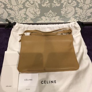 セリーヌ(celine)のちゃむ❤️様ご確認用セリーヌ トリオラージ(キャメル)ゴールド金具(ショルダーバッグ)