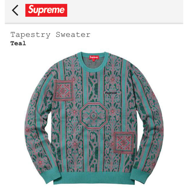 2024年新作 新品 SUPREME TAPESTRY SWEATER M ニット/セーター