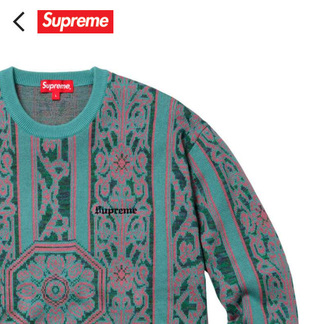 新品 SUPREME TAPESTRY SWEATER M