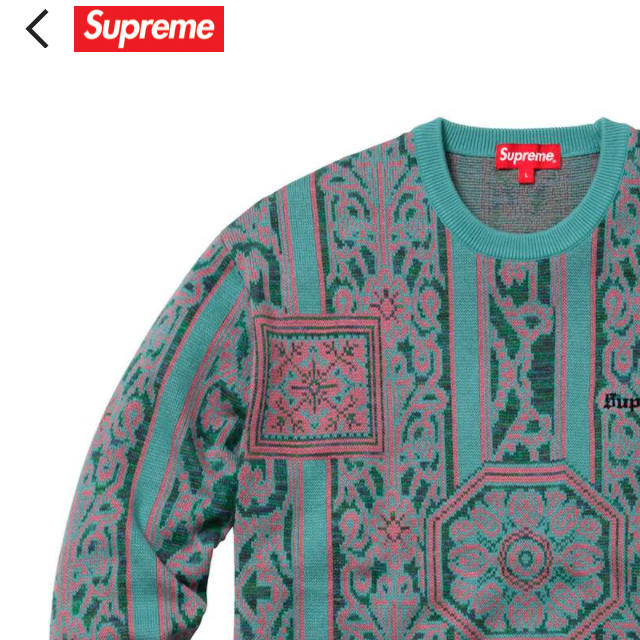 新品 SUPREME TAPESTRY SWEATER M