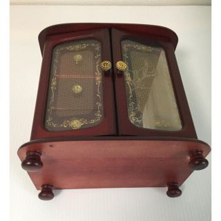 ( 美品 ) アンティーク 木製ジュエリーボックス( オルゴール付き