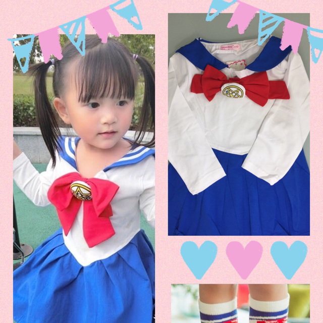 ★新品★可愛い セーラームーン コスプレ 衣装 ワンピース 130㎝ キッズ/ベビー/マタニティのキッズ服女の子用(90cm~)(ワンピース)の商品写真