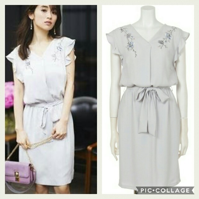 新品♡アプワイザーリッシェ♡ライン刺しゅうゆるシャツワンピース