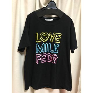 ミルクフェド(MILKFED.)の美品ミルクフェド  ネオンロゴ Tシャツ 黒 M(Tシャツ(半袖/袖なし))