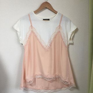 ダブルクローゼット(w closet)のw closet レースキャミソール付きTシャツ(Tシャツ(半袖/袖なし))