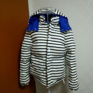 プチバトー(PETIT BATEAU)のプチバトー ボーダーダウン レディース(ダウンジャケット)