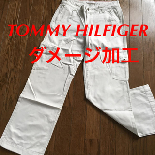 トミーヒルフィガー(TOMMY HILFIGER)のTOMMY HILFIGER カジュアル パンツ オフホワイト S ストレート(カジュアルパンツ)