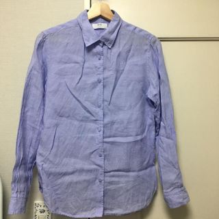 ユニクロ(UNIQLO)のUNIQLOリネンシャツ(パープル)(シャツ/ブラウス(長袖/七分))