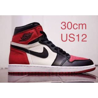 ナイキ(NIKE)のNIKE AIR JORDAN 1 BRED Toe つま赤 30cm US12(スニーカー)