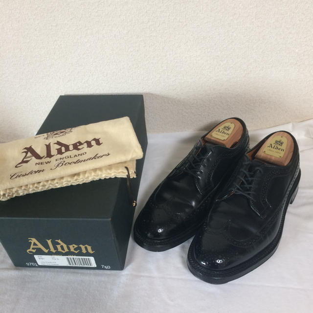輝い オールデン ALDEN - Alden 9751 1/2 7 ブラック ロングウイング