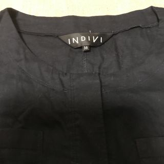 インディヴィ(INDIVI)のＩＮＤＩＶＩ 綿ジャケット 七分袖(ノーカラージャケット)