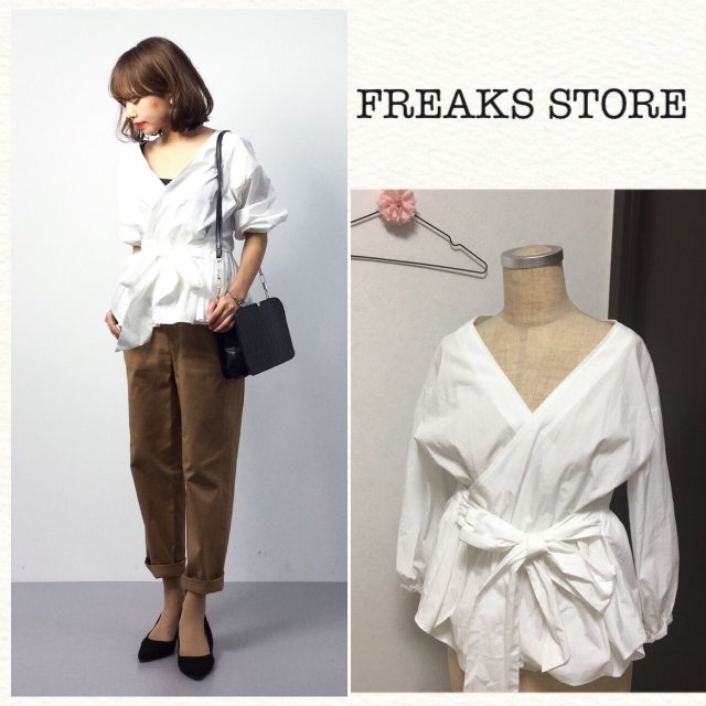 FREAK'S STORE(フリークスストア)の昨年もの 美品 フリークスストア♡カシュクールリボンブラウス レディースのトップス(シャツ/ブラウス(長袖/七分))の商品写真