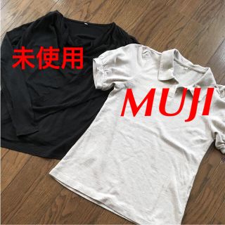 ムジルシリョウヒン(MUJI (無印良品))の無印良品 カットソー ブラック 長袖 ポロシャツ ベージュ 半袖(ポロシャツ)