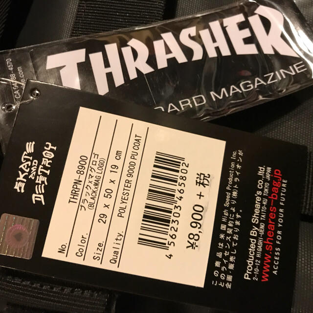 THRASHER(スラッシャー)の新品未使用品 THRASHER 黒 BLACK ブラック BACKPACK メンズのバッグ(バッグパック/リュック)の商品写真