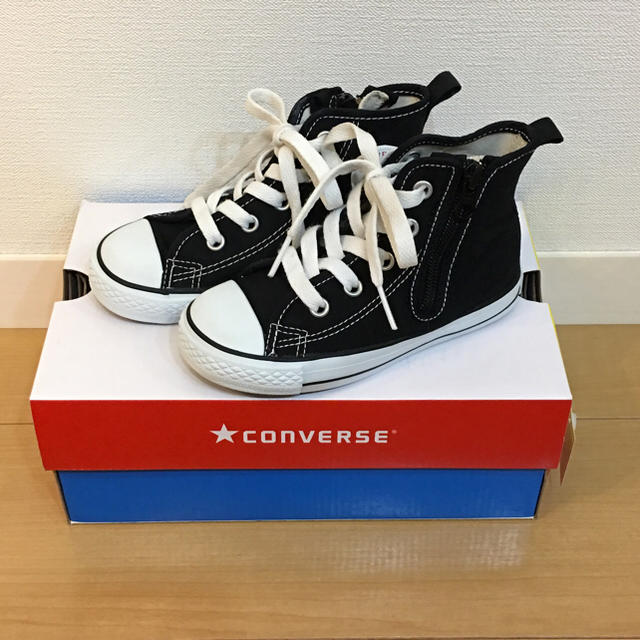 CONVERSE(コンバース)の美品 コンバース ハイカット 17cm 黒 キッズ/ベビー/マタニティのキッズ靴/シューズ(15cm~)(スニーカー)の商品写真