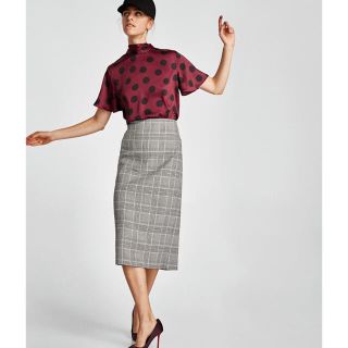 ザラ(ZARA)の4/10まで【タグ付き新品】ザラ チエック柄 ペンシルスカート M(ひざ丈スカート)