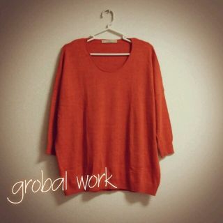 グローバルワーク(GLOBAL WORK)のgrobal workの7分袖ニット(ニット/セーター)