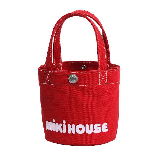 mikihouse(ミキハウス)のミキハウス　mikihouse　 バケツ型 ミニロゴトートバッグ　赤 キッズ/ベビー/マタニティのこども用バッグ(トートバッグ)の商品写真