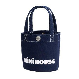 ミキハウス(mikihouse)のミキハウス　mikihouse　 バケツ型 ミニロゴトートバッグ　紺(トートバッグ)