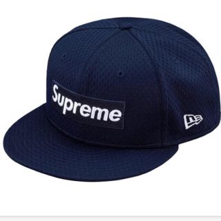 シュプリーム(Supreme)のsupreme mesh box logo new eraネイビー(キャップ)