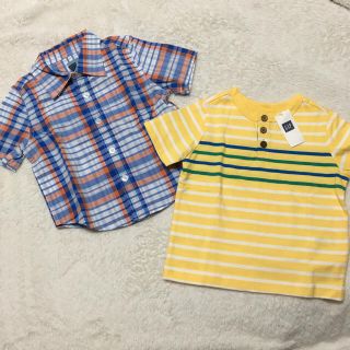 ベビーギャップ(babyGAP)の新品 ギャップ切り替え Tシャツ ブラウス セット(Ｔシャツ)