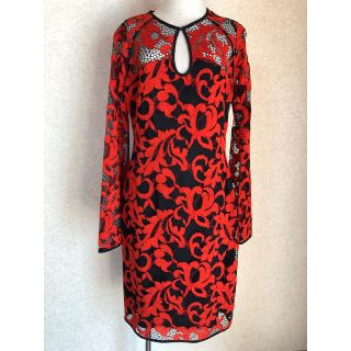 ダイアンフォンファステンバーグ(DIANE von FURSTENBERG)のDIANE von FURSTENBERGレースワンピース 36美品(ひざ丈ワンピース)