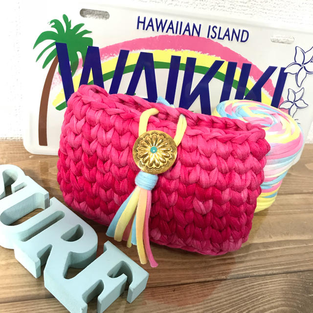 当店一番人気】 sold out♡ズパゲッティ♡マルチポーチ ピンクタイダイ 当店一番人気】 sold out♡ズパゲッティ♡マルチポーチ ピンクタイダイ