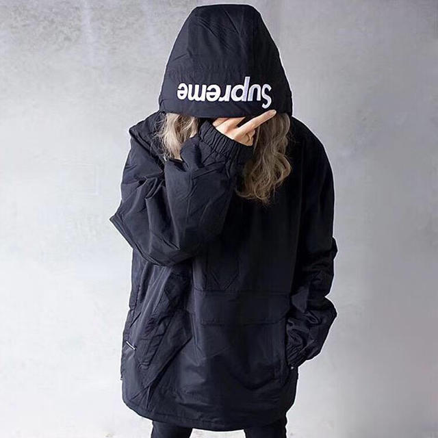 Supreme Hooded Logo Half Zip Pullover