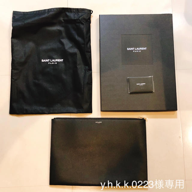 Saint Laurent(サンローラン)のSAINT LAURENT PARIS クラッチバッグ 黒 定価約7万円 メンズのバッグ(セカンドバッグ/クラッチバッグ)の商品写真