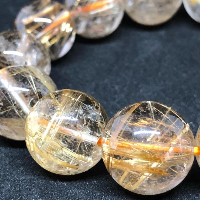 天然石 大粒タイチンルチルブレスレット 17mm #200 天然石 大粒タイチンルチルブレスレット 17mm #200
