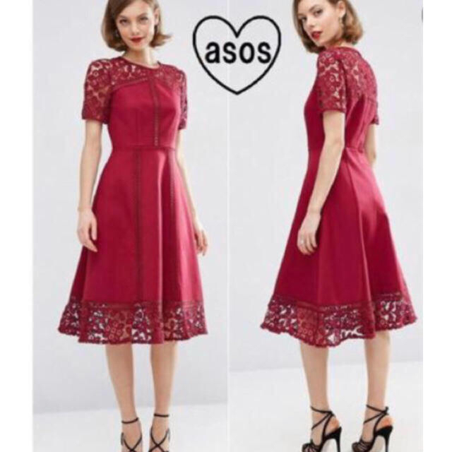 asos(エイソス)のASOS♡ ミディ丈 ワンピース レディースのワンピース(ひざ丈ワンピース)の商品写真