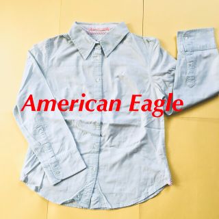 アメリカンイーグル(American Eagle)のAmerican Eagle シャツ ブラウス 七分袖 NY購入 S 薄黄緑色(シャツ/ブラウス(長袖/七分))