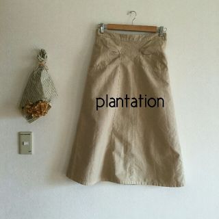 プランテーション(Plantation)の着画あり。plantation♡リネンスカート♡ベージュ(ロングスカート)