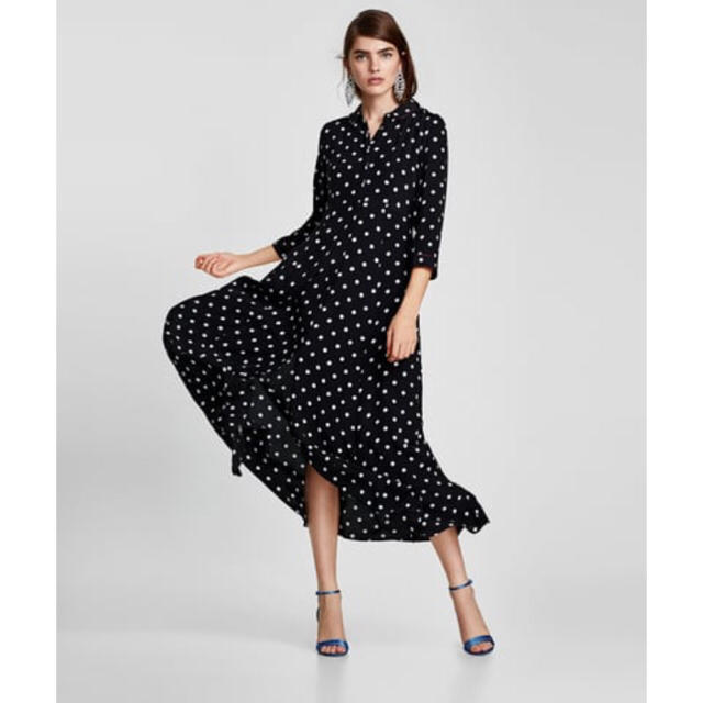 Zara Xs Sサイズあり ドット柄ロングワンピース Zaraの通販 By あ S Shop ザラならラクマ