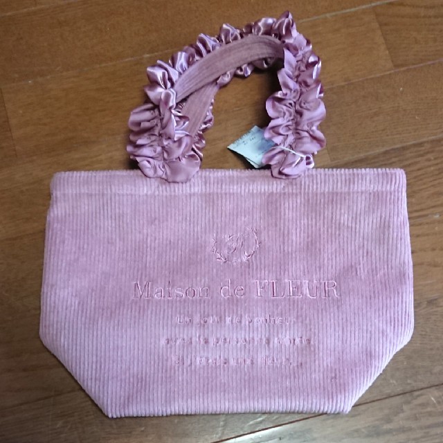 Maison de FLEUR(メゾンドフルール)の【GWセール】メゾンドフルール☆コーデュロイトートS(ピンク) レディースのバッグ(トートバッグ)の商品写真