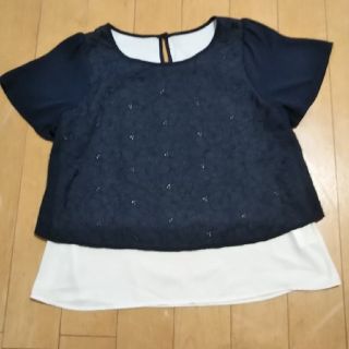 マジェスティックレゴン(MAJESTIC LEGON)のMAJESTIC LEGON   花柄レース   トップス フリーサイズ(カットソー(半袖/袖なし))