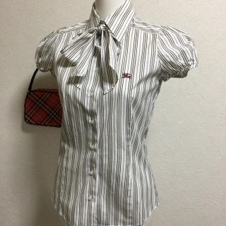 バーバリーブルーレーベル(BURBERRY BLUE LABEL)のBurberry☆半袖リボン付きブラウスⓂ︎(シャツ/ブラウス(半袖/袖なし))