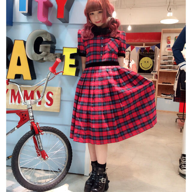 Aymmy in the batty girls(エイミーインザバッティーガール)のAymmy  MILS チェックレトロワンピース レディースのワンピース(ひざ丈ワンピース)の商品写真