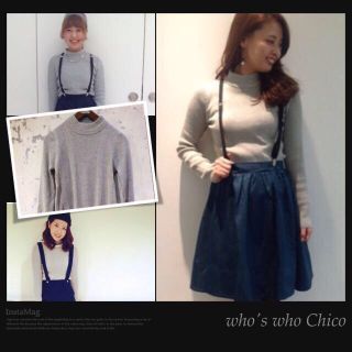 フーズフーチコ(who's who Chico)の残り一点♡リブカットソー グレー(カットソー(長袖/七分))