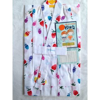 ○新品○子供浴衣・女の子（3〜 4歳）▽いちご(甚平/浴衣)