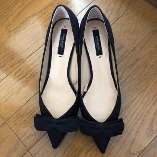 ザラ(ZARA)のZARA リボンパンプス 37 24㎝ ブラック(ハイヒール/パンプス)