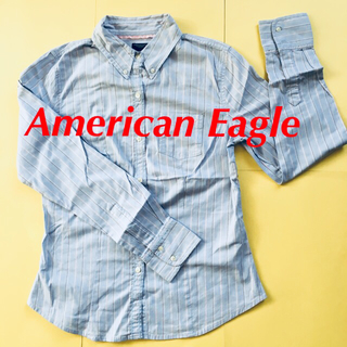 アメリカンイーグル(American Eagle)のAmerican Eagle ボタンダウン シャツ NY購入 S 水色 (シャツ/ブラウス(長袖/七分))