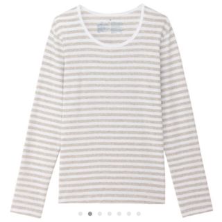 ムジルシリョウヒン(MUJI (無印良品))のオーガニックコットンストレッチクルーネック長袖T ボーダーTシャツ 無印 (Tシャツ(長袖/七分))